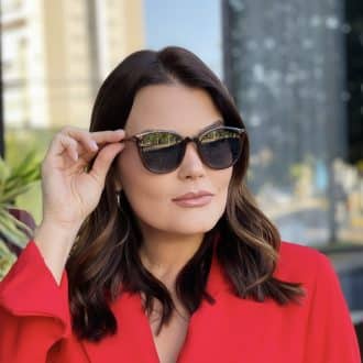 safine com br oculos 2 em 1 clip on redondo marrom transparente taina 2 0 8