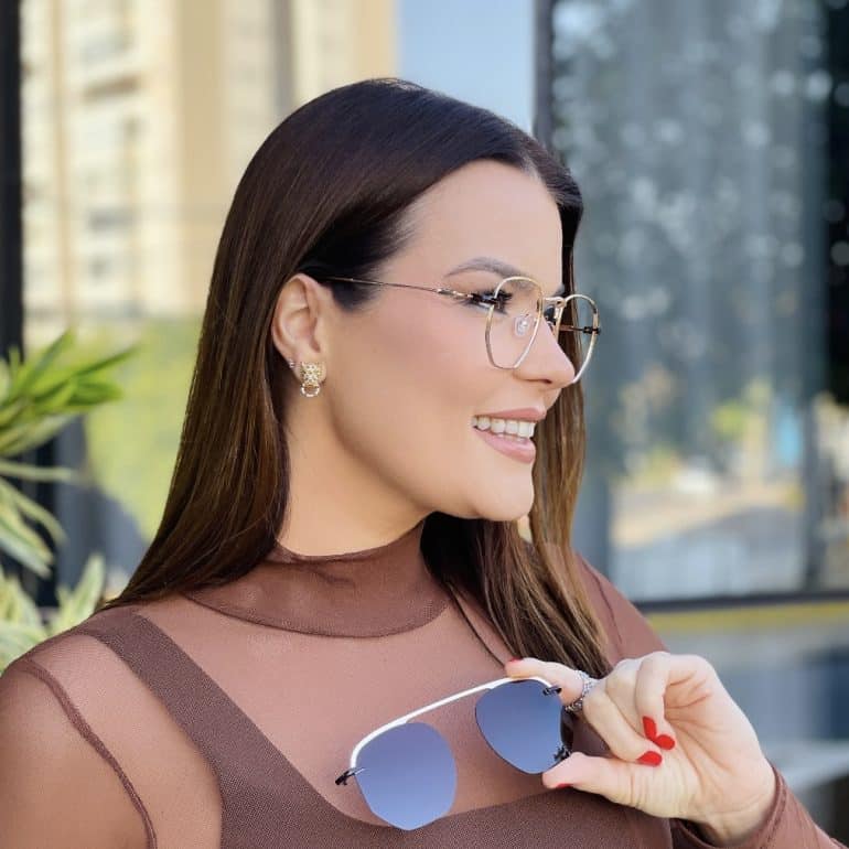safine com br oculos 2 em 1 hexagonal dourado e marrom 2