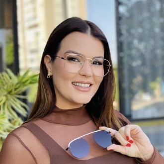 safine com br oculos 2 em 1 hexagonal dourado e marrom