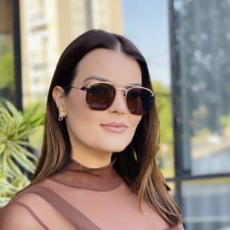 safine com br oculos 2 em 1 hexagonal dourado e marrom 8