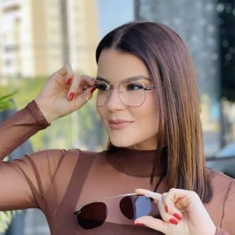 safine com br oculos 2 em 1 hexagonal dourado e marrom 9