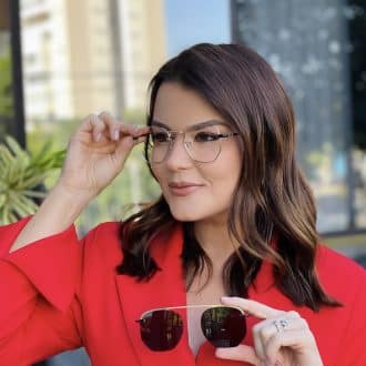 safine com br oculos 2 em 1 hexagonal dourado e preto 2
