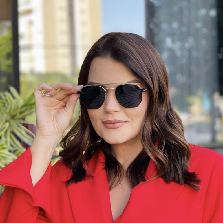 safine com br oculos 2 em 1 hexagonal dourado e preto 8