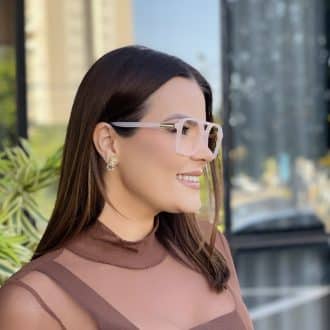 safine com br oculos de grau feminino aviador bege eloa 3
