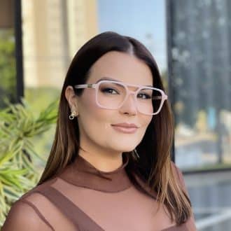 safine com br oculos de grau feminino aviador bege eloa