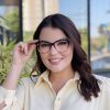 safine com br oculos de grau feminino quadrado marrom degrade clara