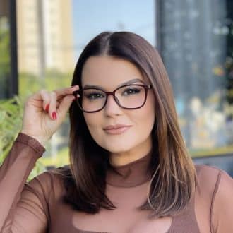 safine com br oculos de grau feminino quadrado marrom manuela 4