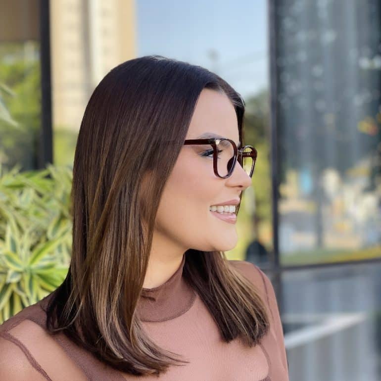 safine com br oculos de grau feminino quadrado marrom manuela 6