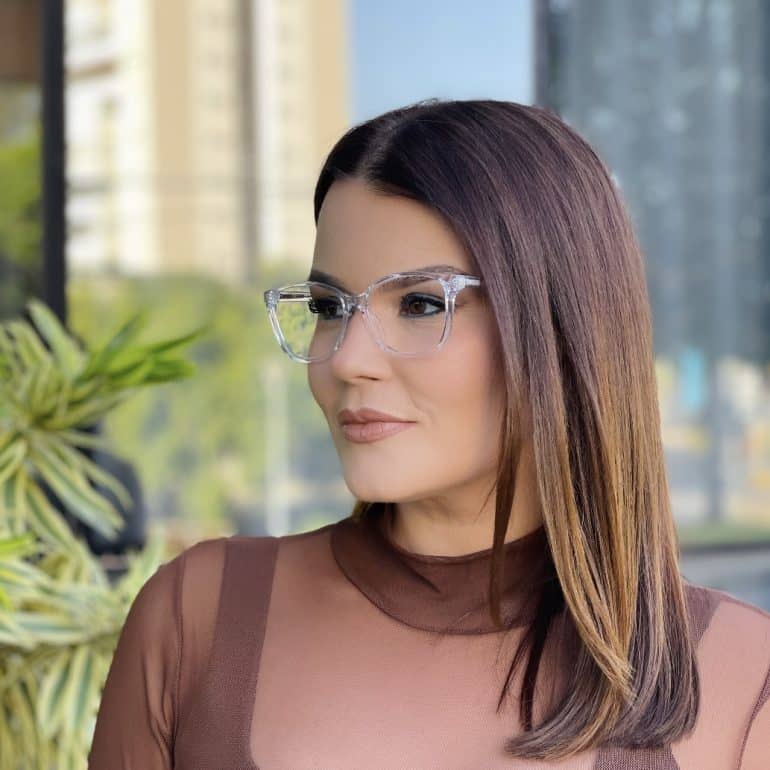 safine com br oculos de grau feminino quadrado transparente manuela 5