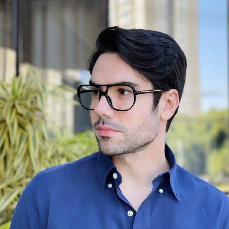 safine com br oculos de grau masculino aviador preto john 2 0 3