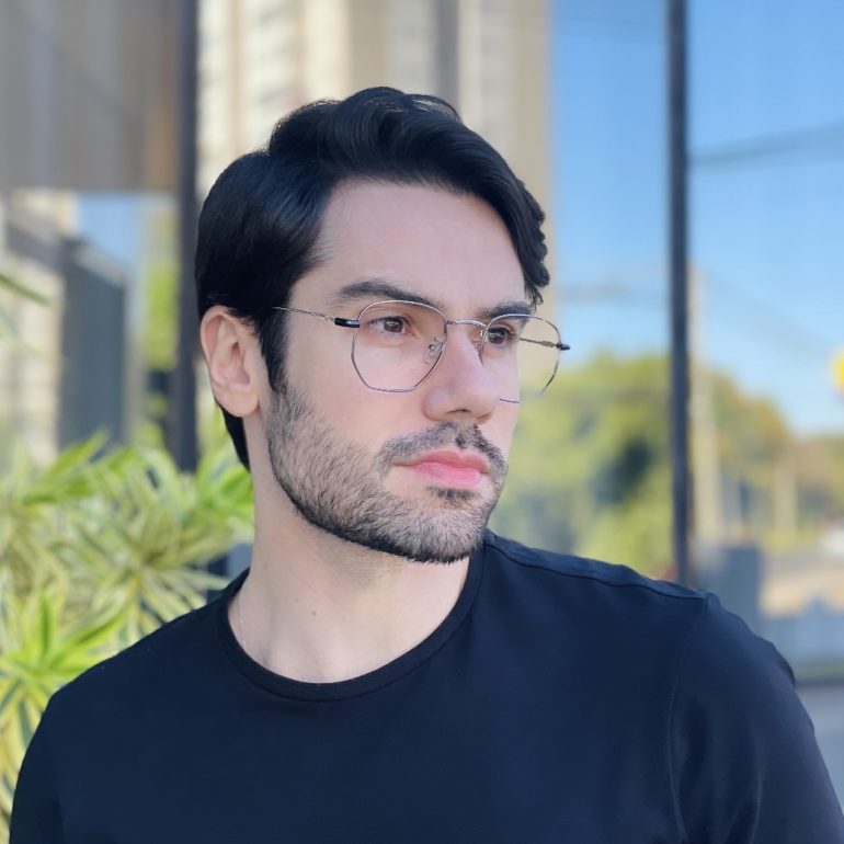 safine com br oculos de grau masculino hexagonal grafite willian 2
