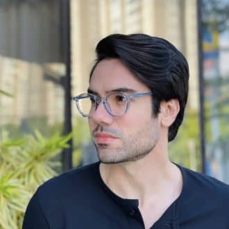 safine com br oculos de grau masculino redondo azul cristiano 3