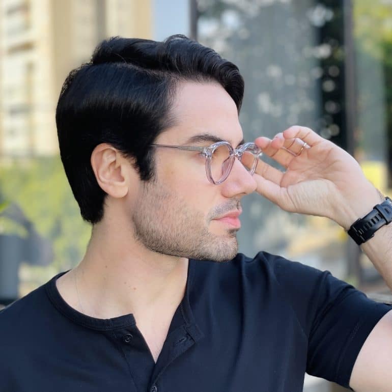 safine com br oculos de grau masculino redondo cinza cristiano 2