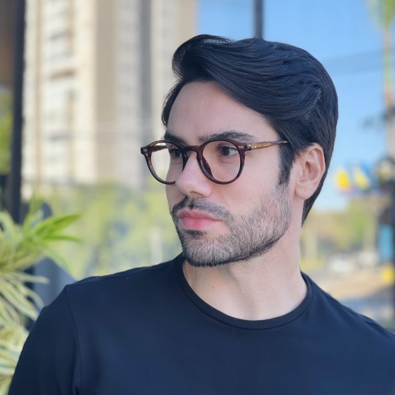safine com br oculos de grau masculino redondo marrom elias 2 0 3