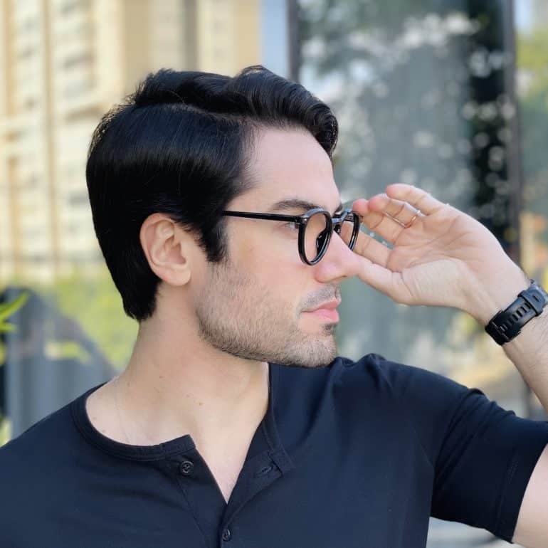 safine com br oculos de grau masculino redondo preto cristiano 2