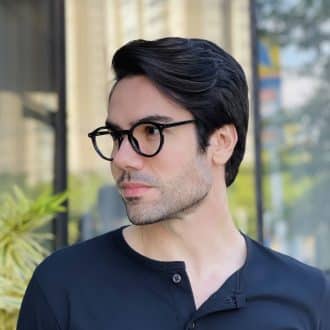 safine com br oculos de grau masculino redondo preto cristiano 3