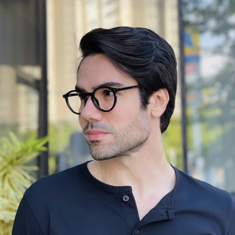 safine com br oculos de grau masculino redondo preto cristiano 3