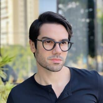 safine com br oculos de grau masculino redondo preto fosco cristiano 1