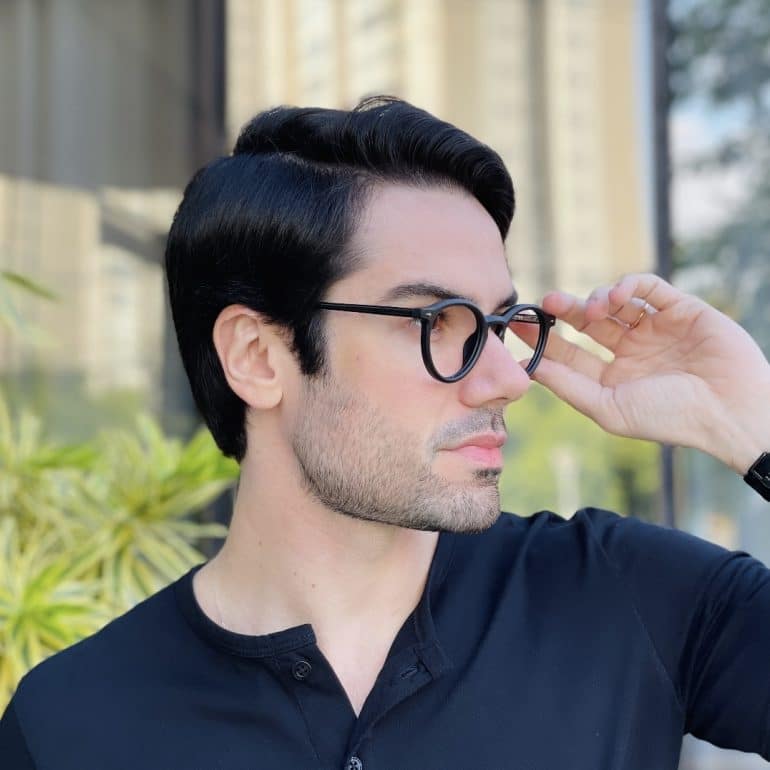 safine com br oculos de grau masculino redondo preto fosco cristiano 2