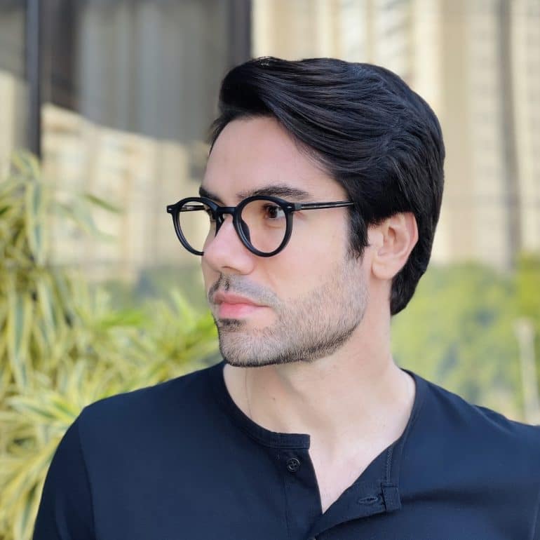 safine com br oculos de grau masculino redondo preto fosco cristiano 3
