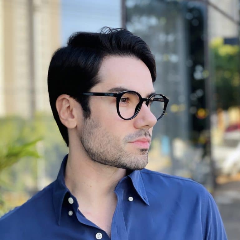 safine com br oculos de grau masculino redondo preto lucas 2