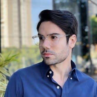 safine com br oculos de grau masculino redondo transparente lucas 3