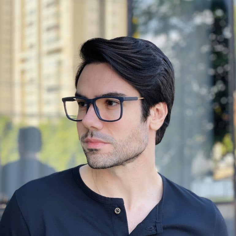 safine com br oculos de grau masculino retangular azul ricardo 1