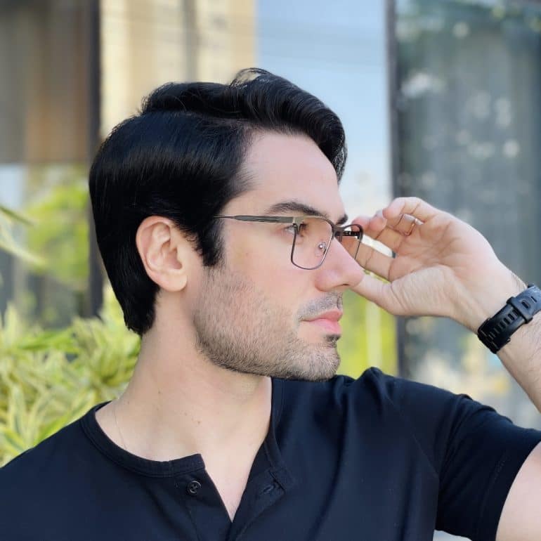 safine com br oculos de grau masculino retangular grafite cesar 2