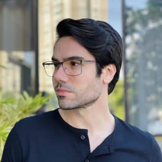 safine com br oculos de grau masculino retangular grafite cesar 3