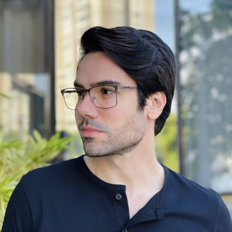 safine com br oculos de grau masculino retangular grafite cesar 3