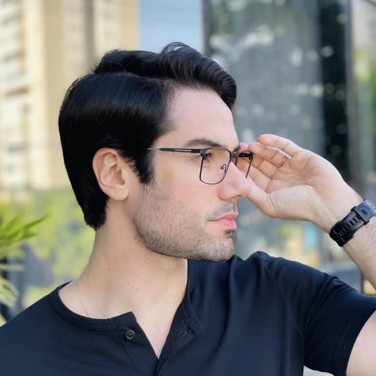 safine com br oculos de grau masculino retangular preto cesar 6