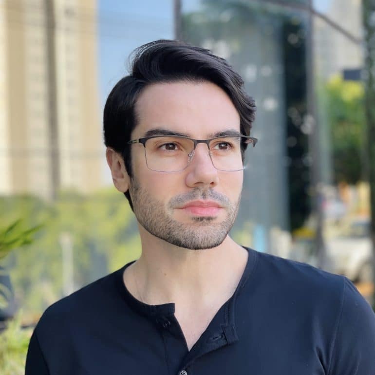 safine com br oculos de grau masculino retangular preto e prata cesar 1