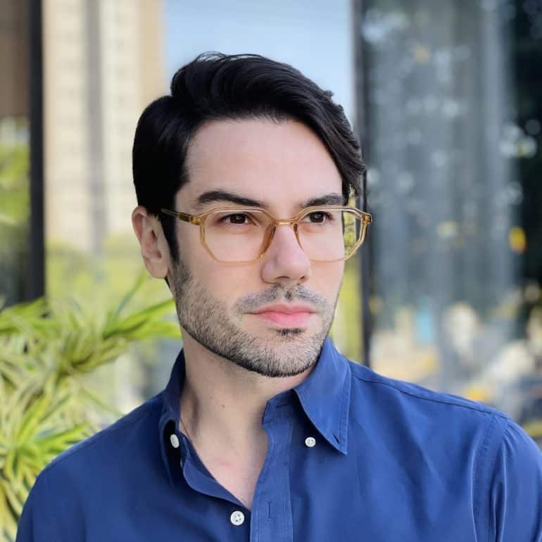 safine com br oculos de grau quadrado champanhe levi 2 0 1