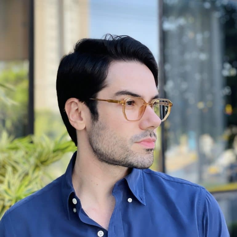 safine com br oculos de grau quadrado champanhe levi 2 0 2