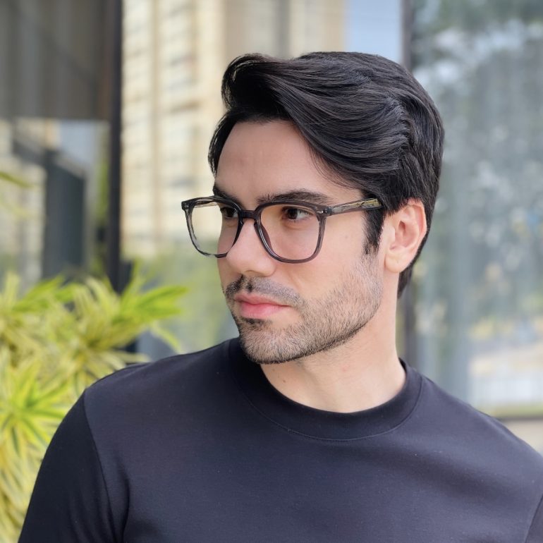 safine com br oculos de grau quadrado cinza joaquim 2 0 3