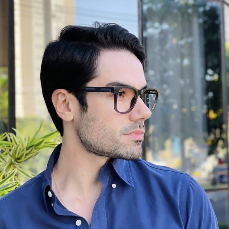 safine com br oculos de grau quadrado preto degrade yan 2 0 2