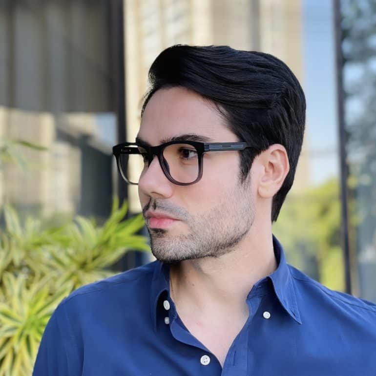 safine com br oculos de grau quadrado preto degrade yan 2 0 3