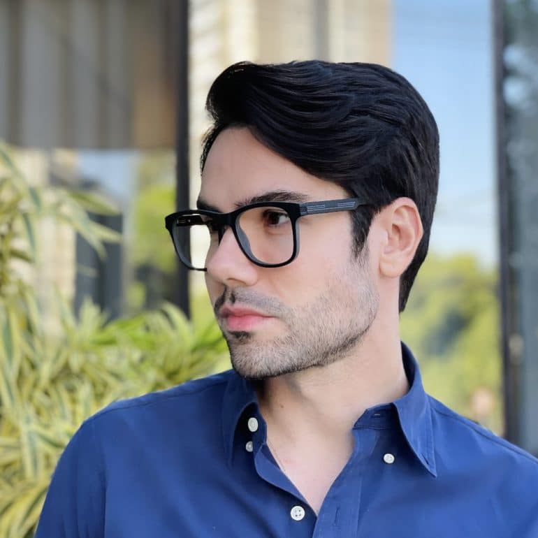 safine com br oculos de grau quadrado preto e cinza yan 2 0 3