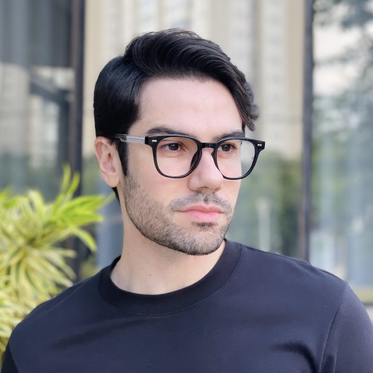 safine com br oculos de grau quadrado preto e transparente vinicius 2 0 1