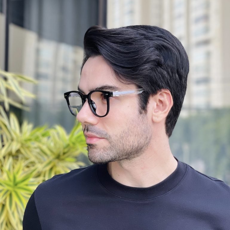safine com br oculos de grau quadrado preto e transparente vinicius 2 0 3