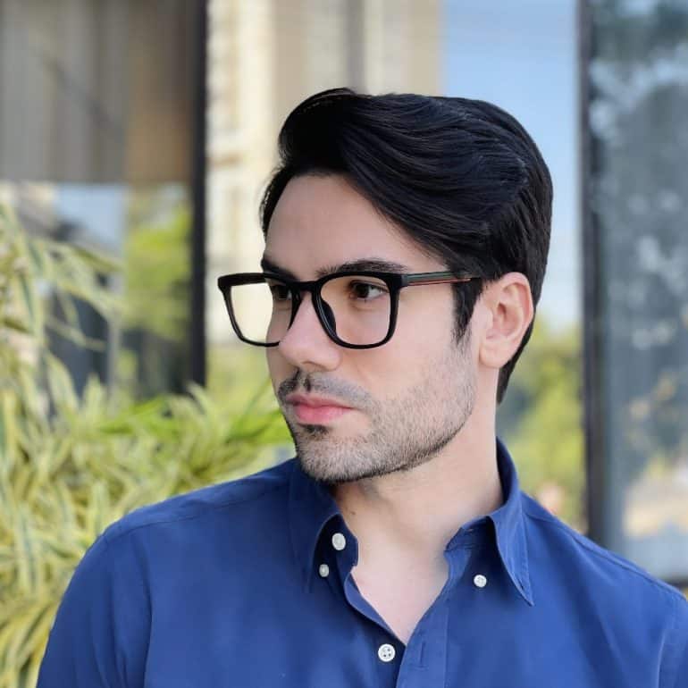 safine com br oculos de grau quadrado preto fosco bruno 2 0 3