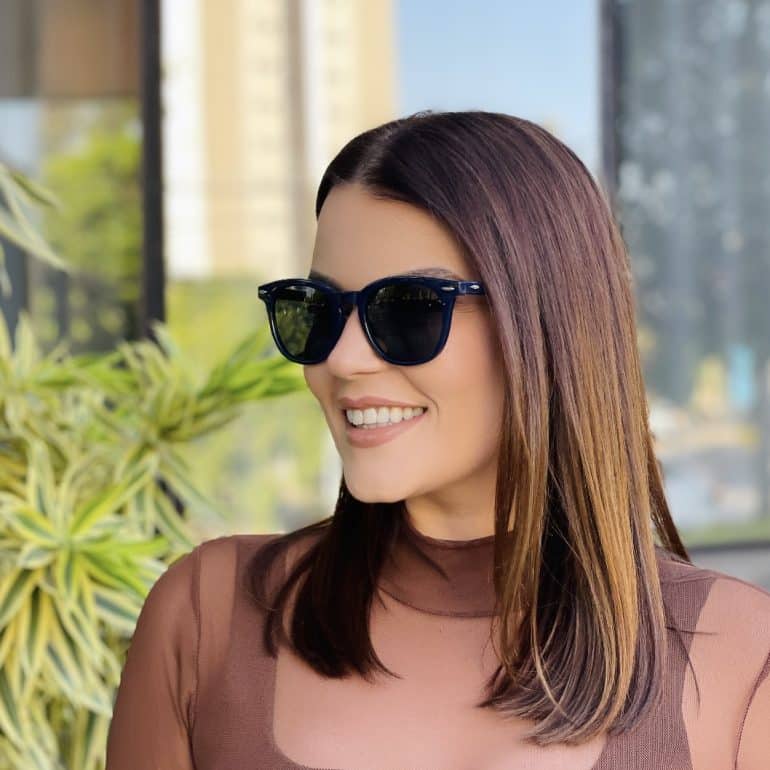 safine com br oculos de sol feminino redondo azul liza 2