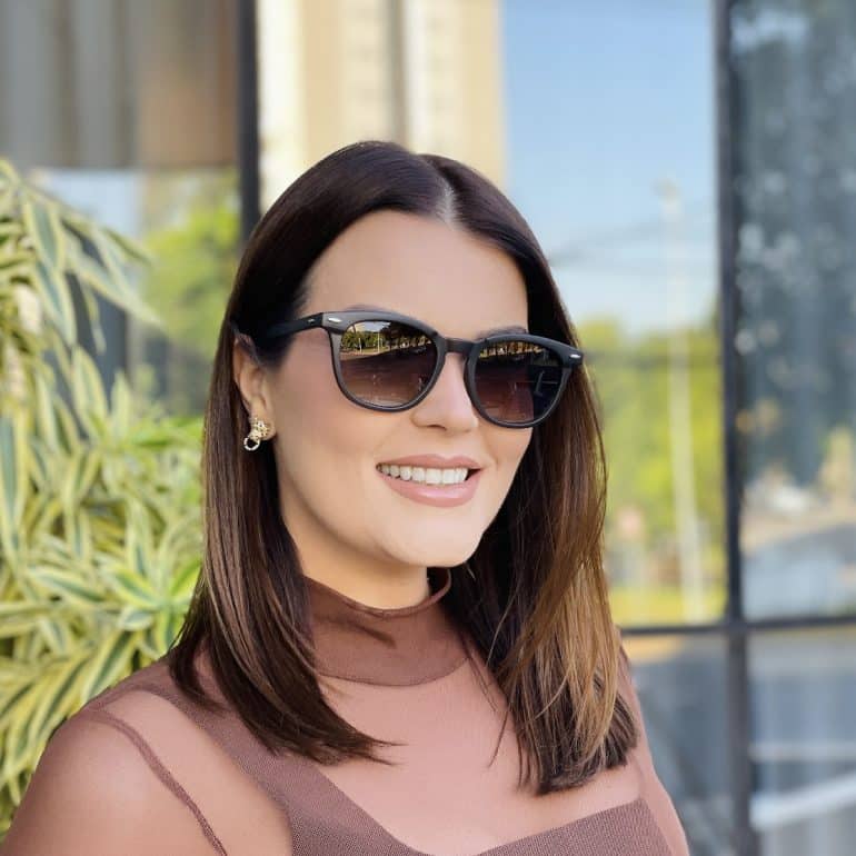 safine com br oculos de sol feminino redondo marrom liza