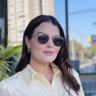 safine com br oculos de sol feminino redondo marrom luiza
