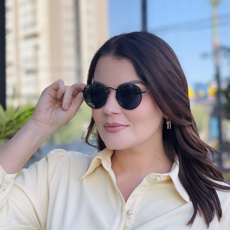 safine com br oculos de sol feminino redondo preto luiza 5