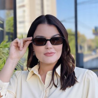 safine com br oculos de sol feminino retangular preto e marrom milli 2