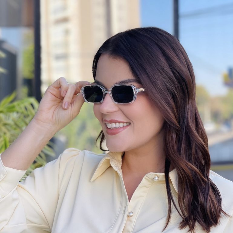 safine com br oculos de sol feminino retangular transparente milli 1