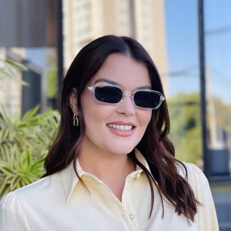 safine com br oculos de sol feminino retangular transparente milli 3