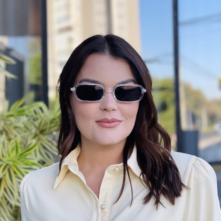 safine com br oculos de sol feminino retangular transparente milli