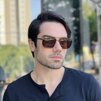 safine com br oculos de sol masculino aviador marrom sergio